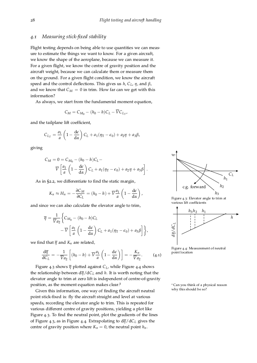 Measuring stick-fixed stability